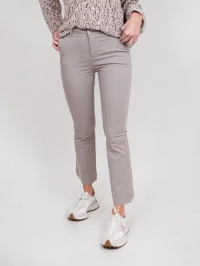 Pantalone a trombetta in cotone beige