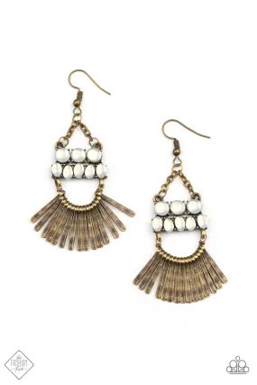 Paparazzi A FLARE For Fierceness - Brass Earrings