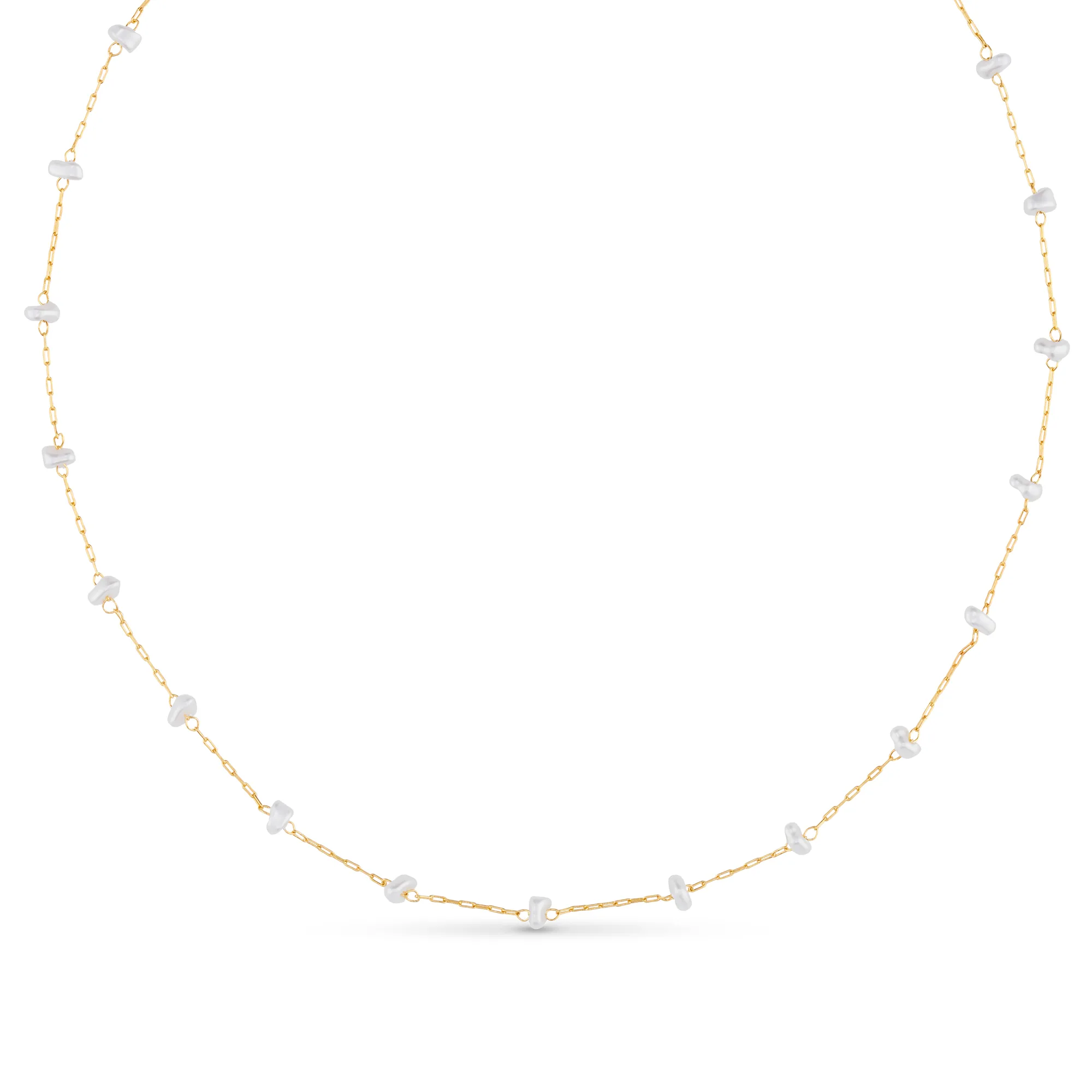 Pearl Stationed Chain Necklace