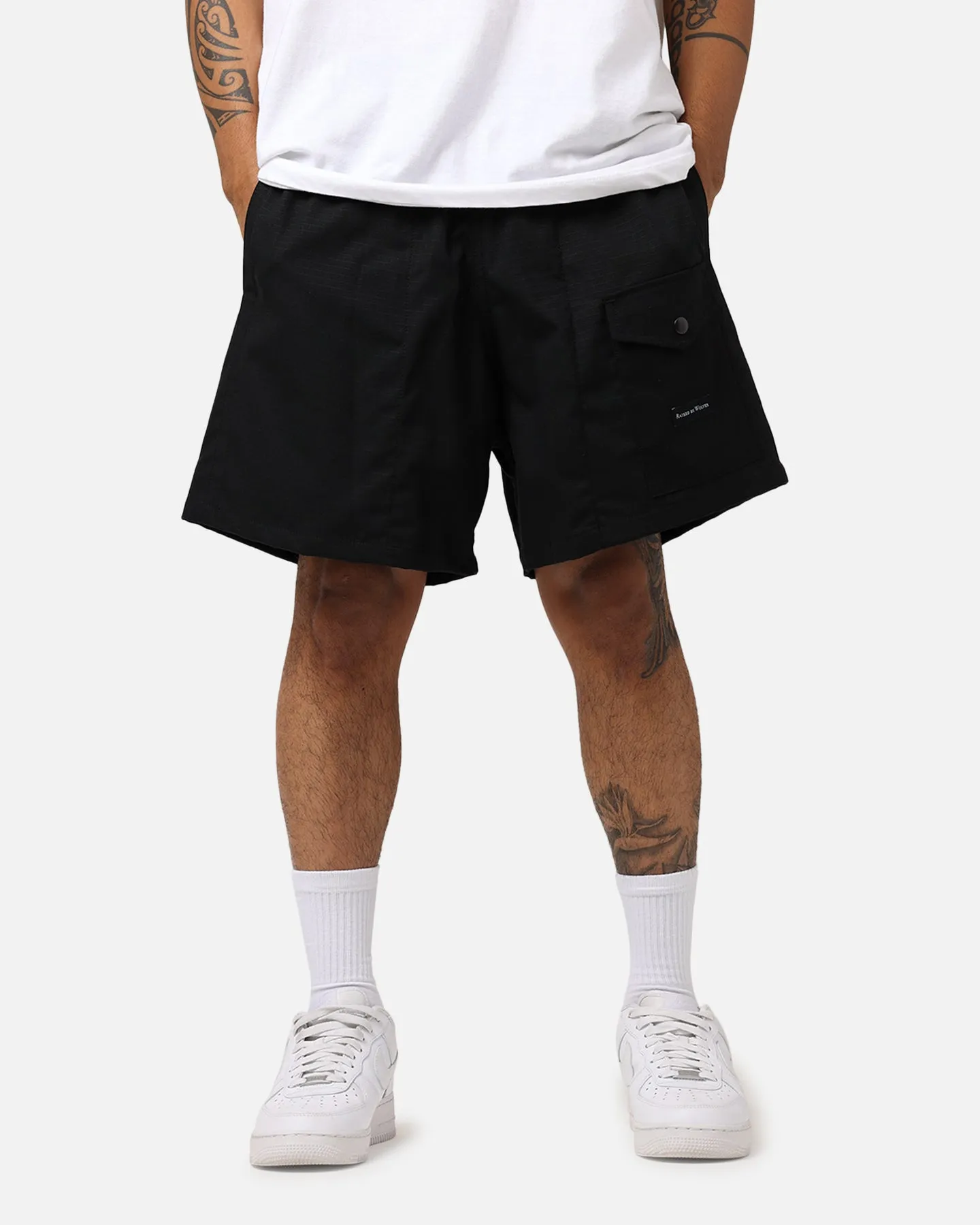 Raised By Wolves Barbarian Ripstop Camp Shorts Black