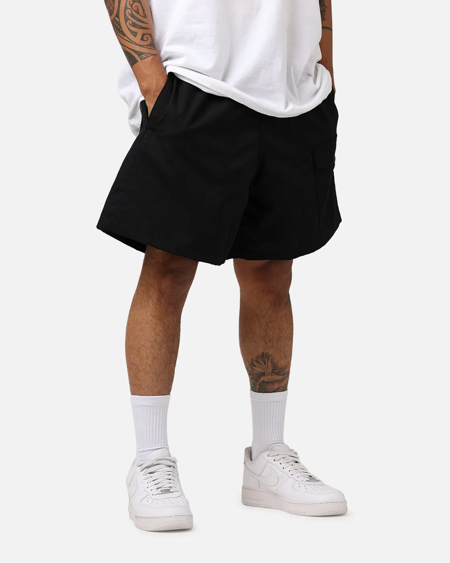 Raised By Wolves Barbarian Ripstop Camp Shorts Black