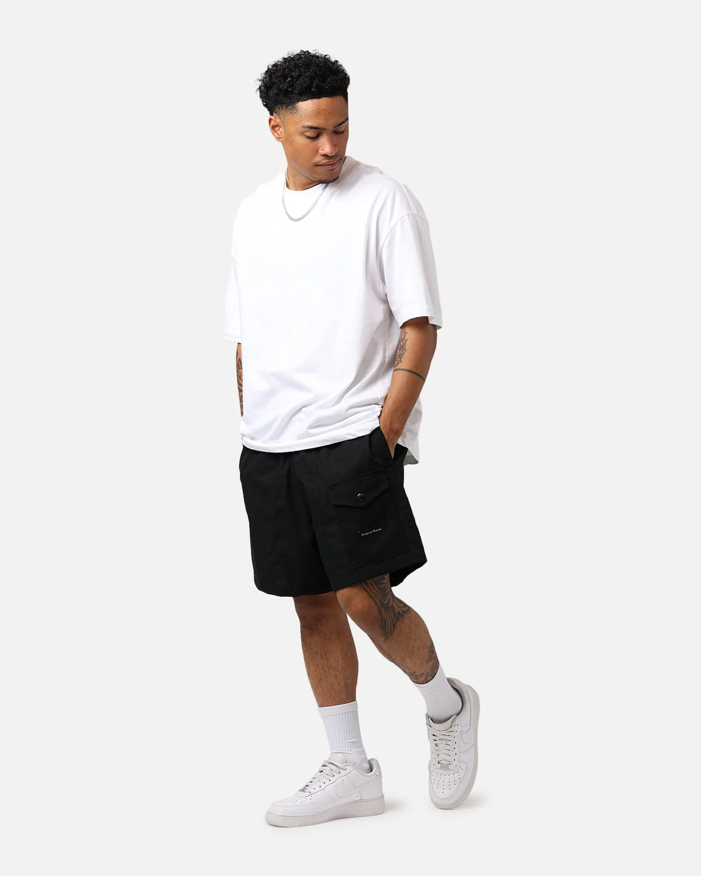 Raised By Wolves Barbarian Ripstop Camp Shorts Black