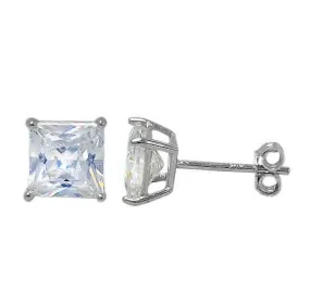 Real Silver Studs (Square  Stone)