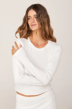 RIBBED ORION LONG SLEEVE TEE - IVORY RIB