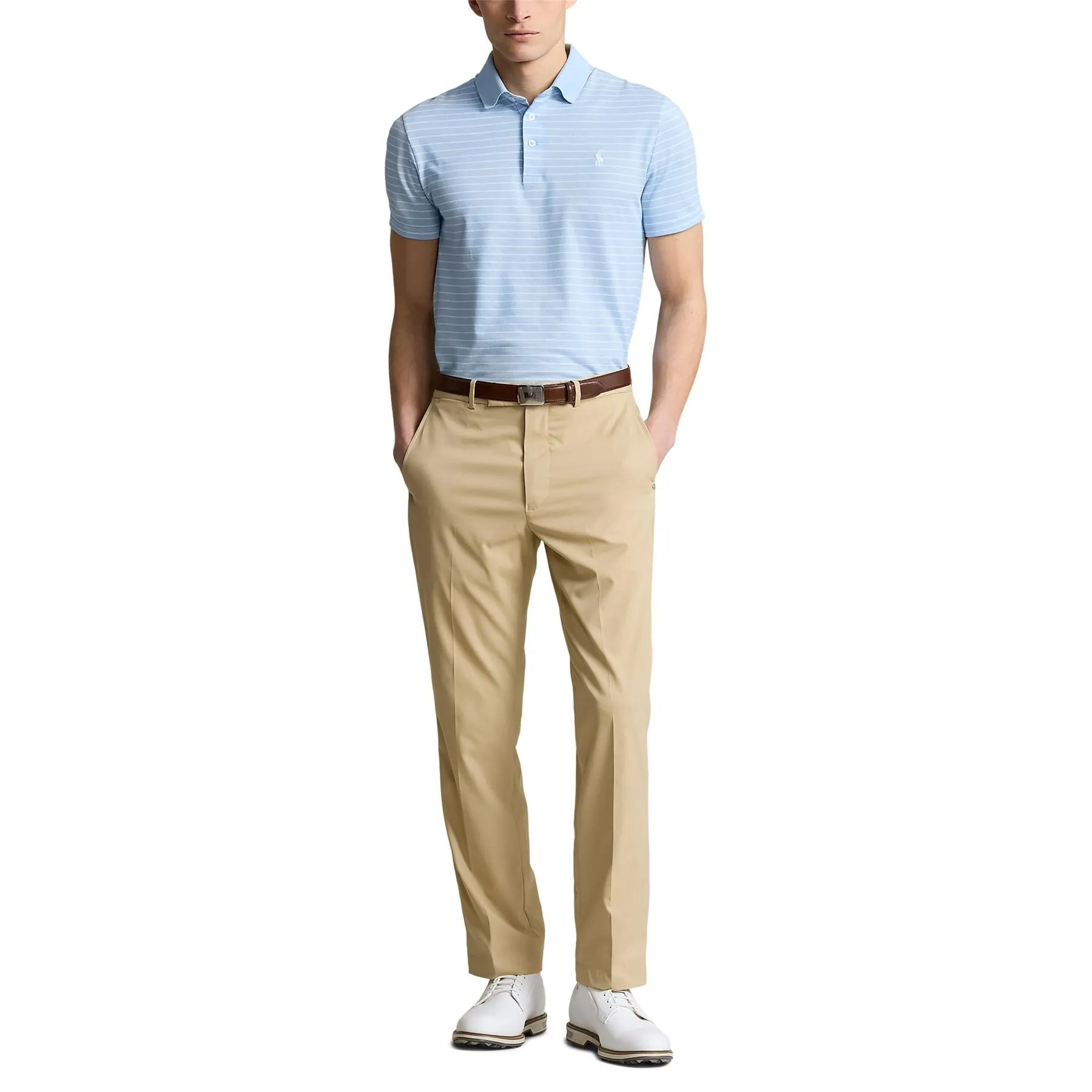 RLX Tailored Fit Tour Pique Stripe Polo Blue/White - SS24