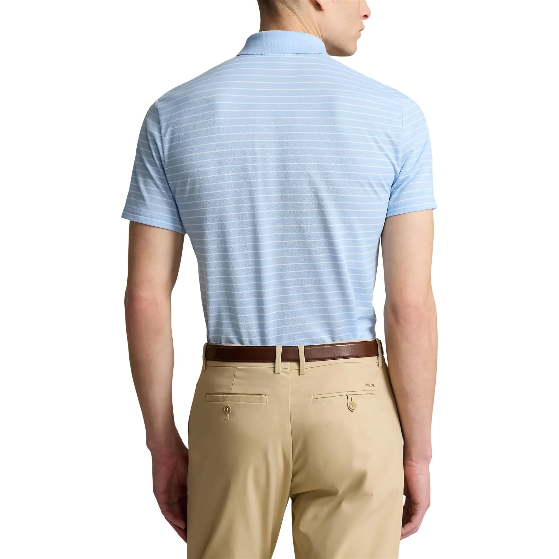 RLX Tailored Fit Tour Pique Stripe Polo Blue/White - SS24