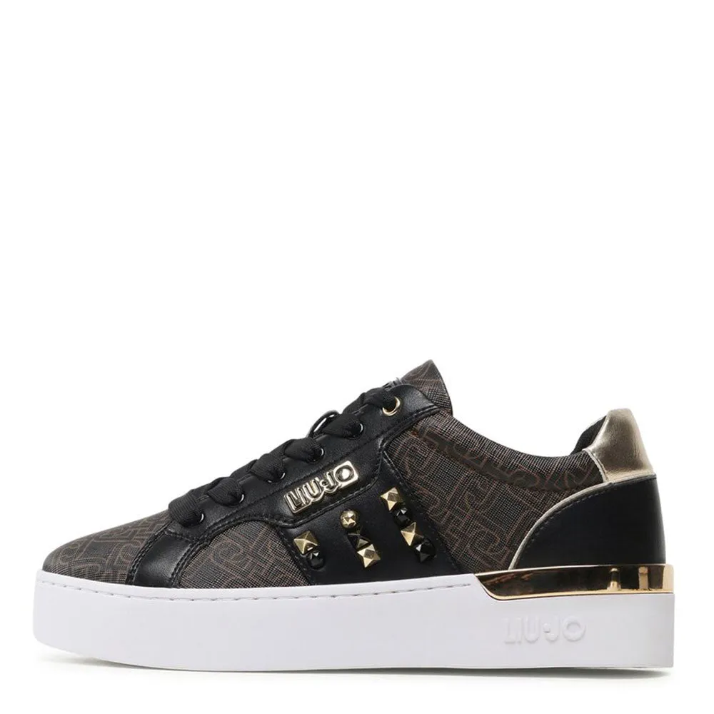 Scarpe Donna LIU JO Sneakers Silvia 85 stampa Monogram colore Nero e Marrone