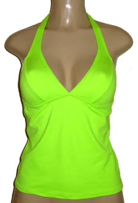 Seamed Halter Tankini Top. Women's Halter Tankini Swimsuit Tops