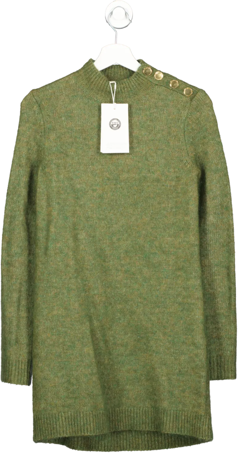 Sezane Green Robe Polly Dress UK XS