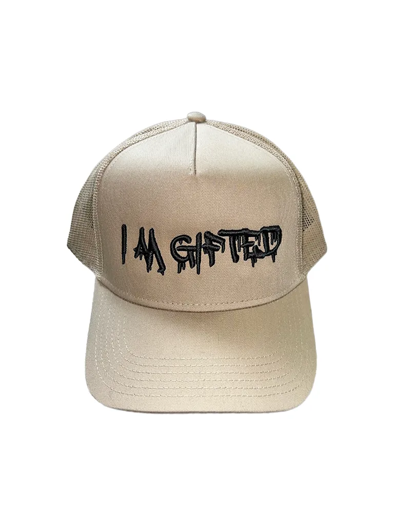 Slime Logo Trucker Hat in Tan