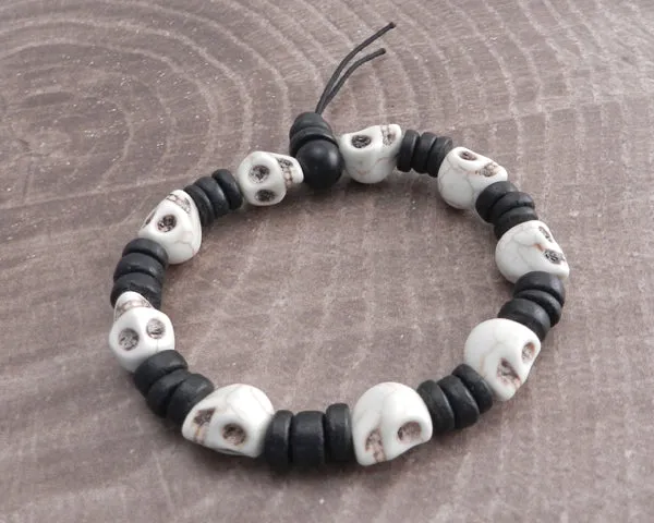 Stone Skull Bead Stretch Set