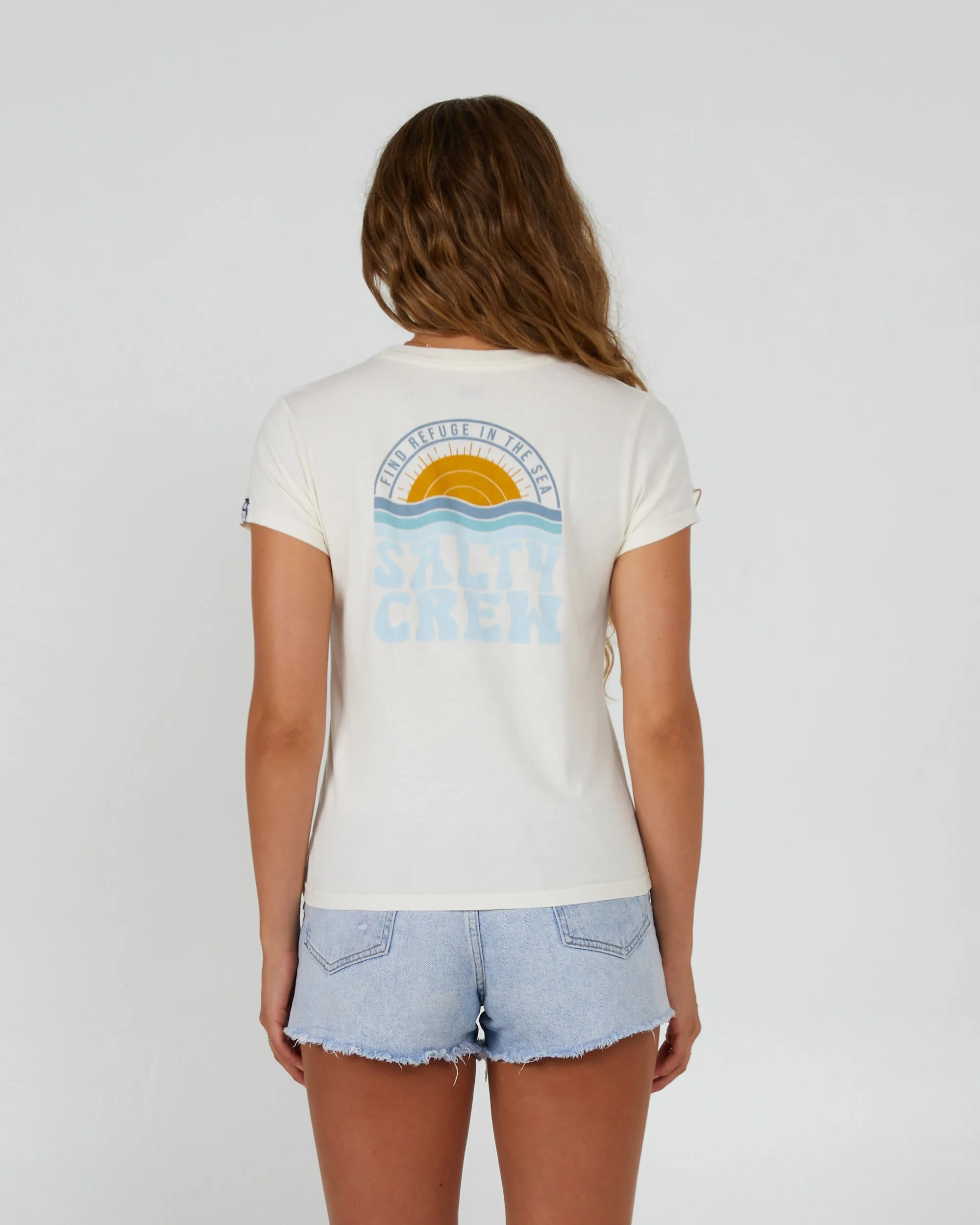 Sundown Off White S/S Skimmer Tee