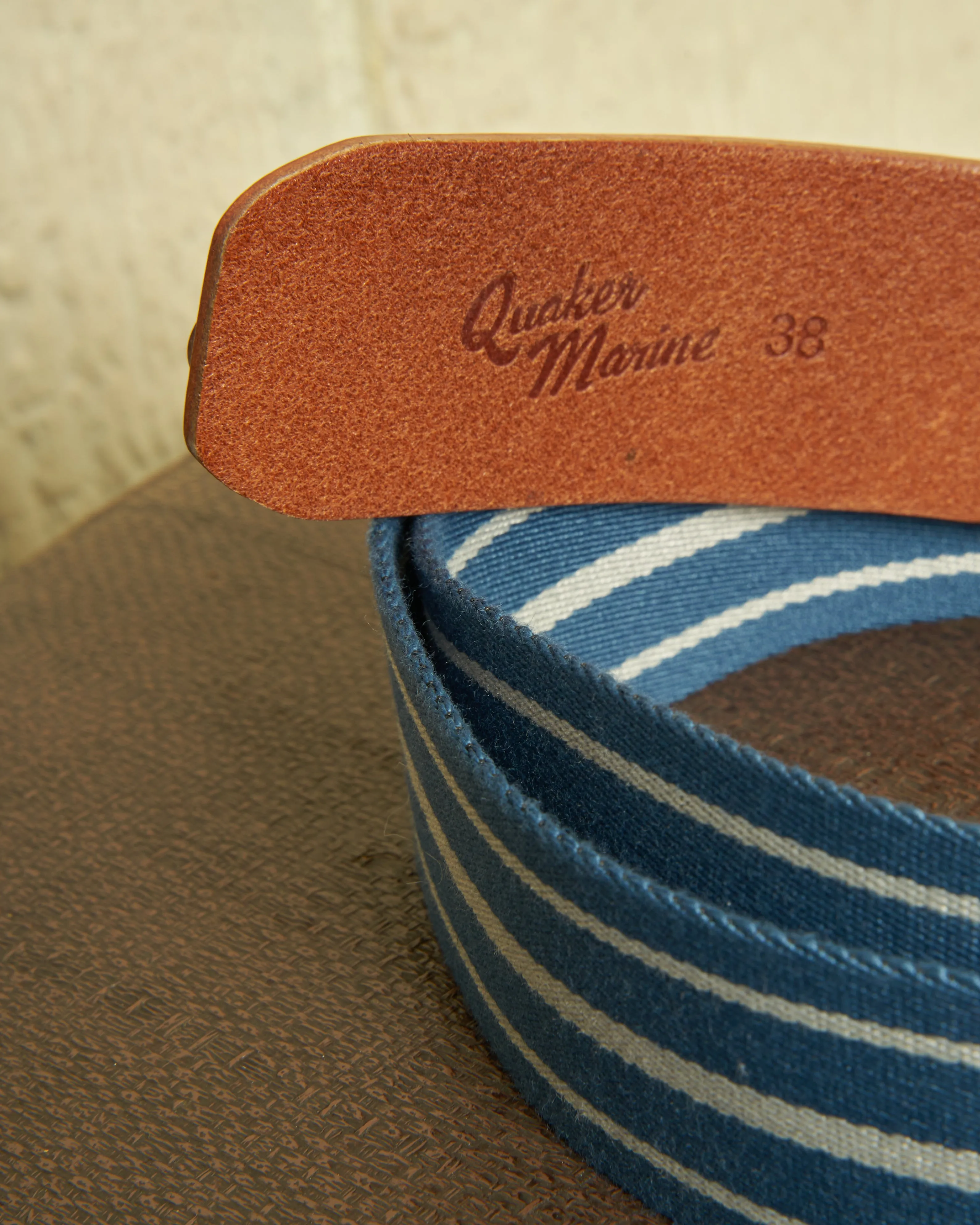 Surcingle Belt in Atlantic Blue/Slate Stripe