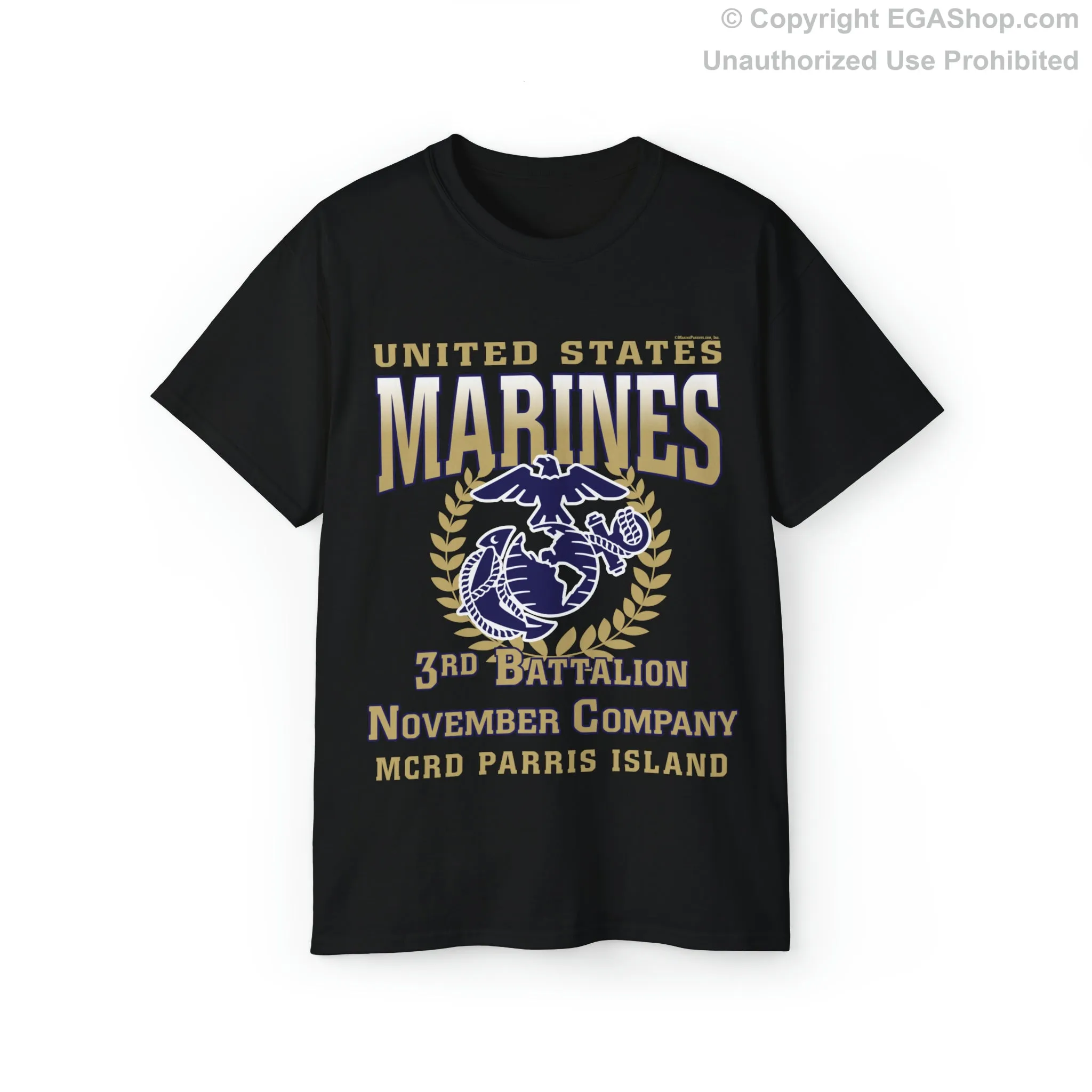 T-Shirt: November Co. MCRD Parris Island (EGA   Back Proud Family)