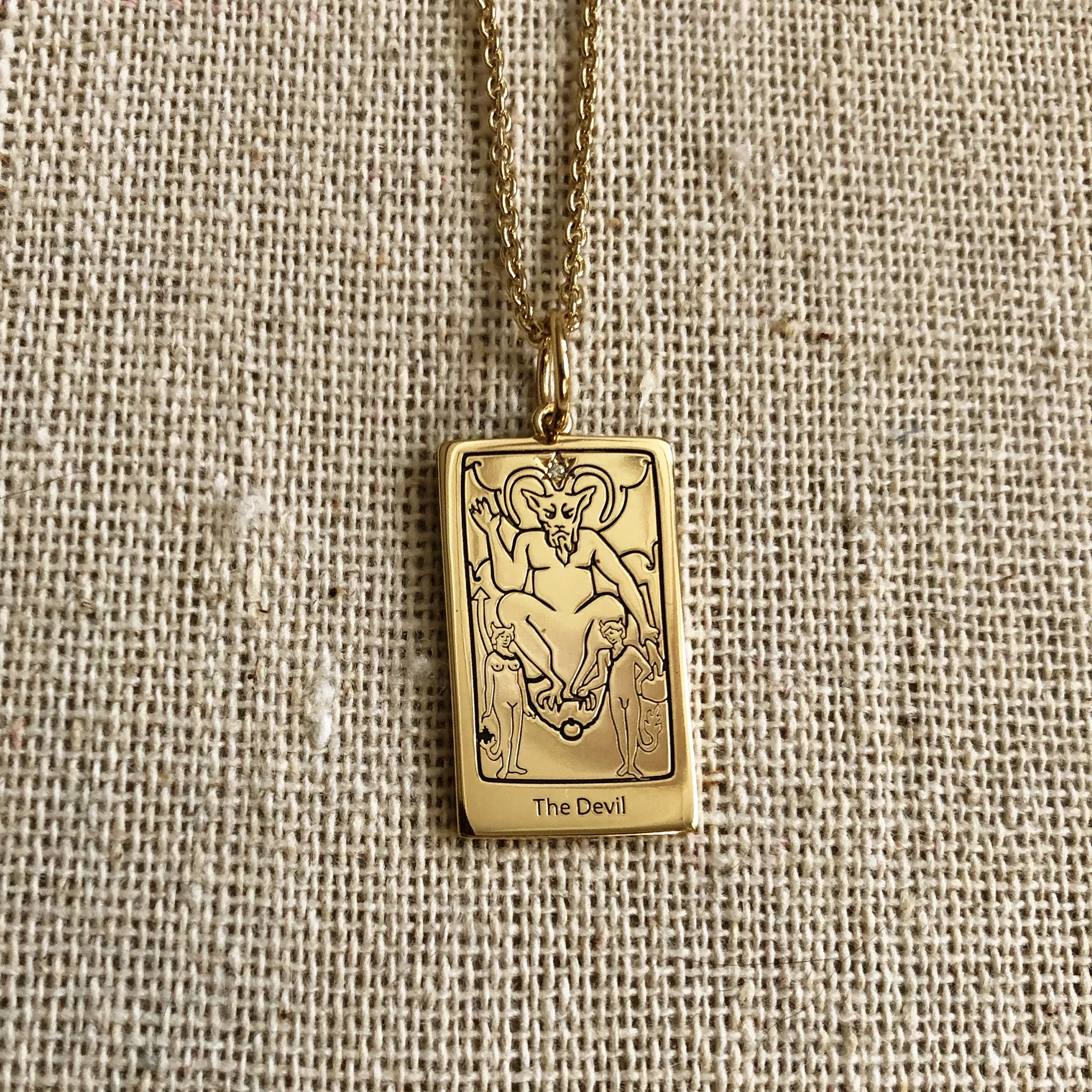 The Devil Tarot Charm on a chain