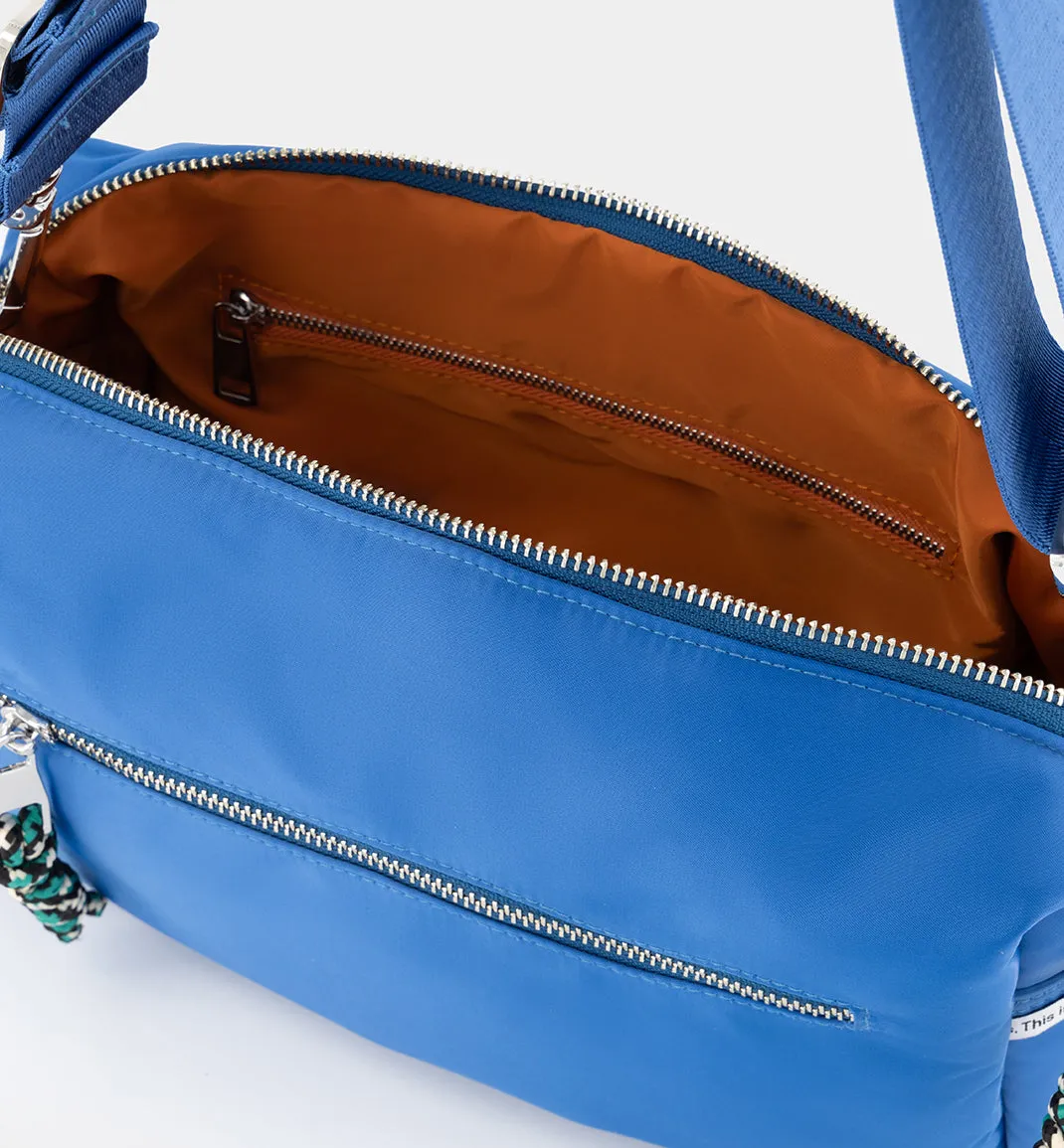 True North Nylon Clutch | Retro Blue Sporty Satin