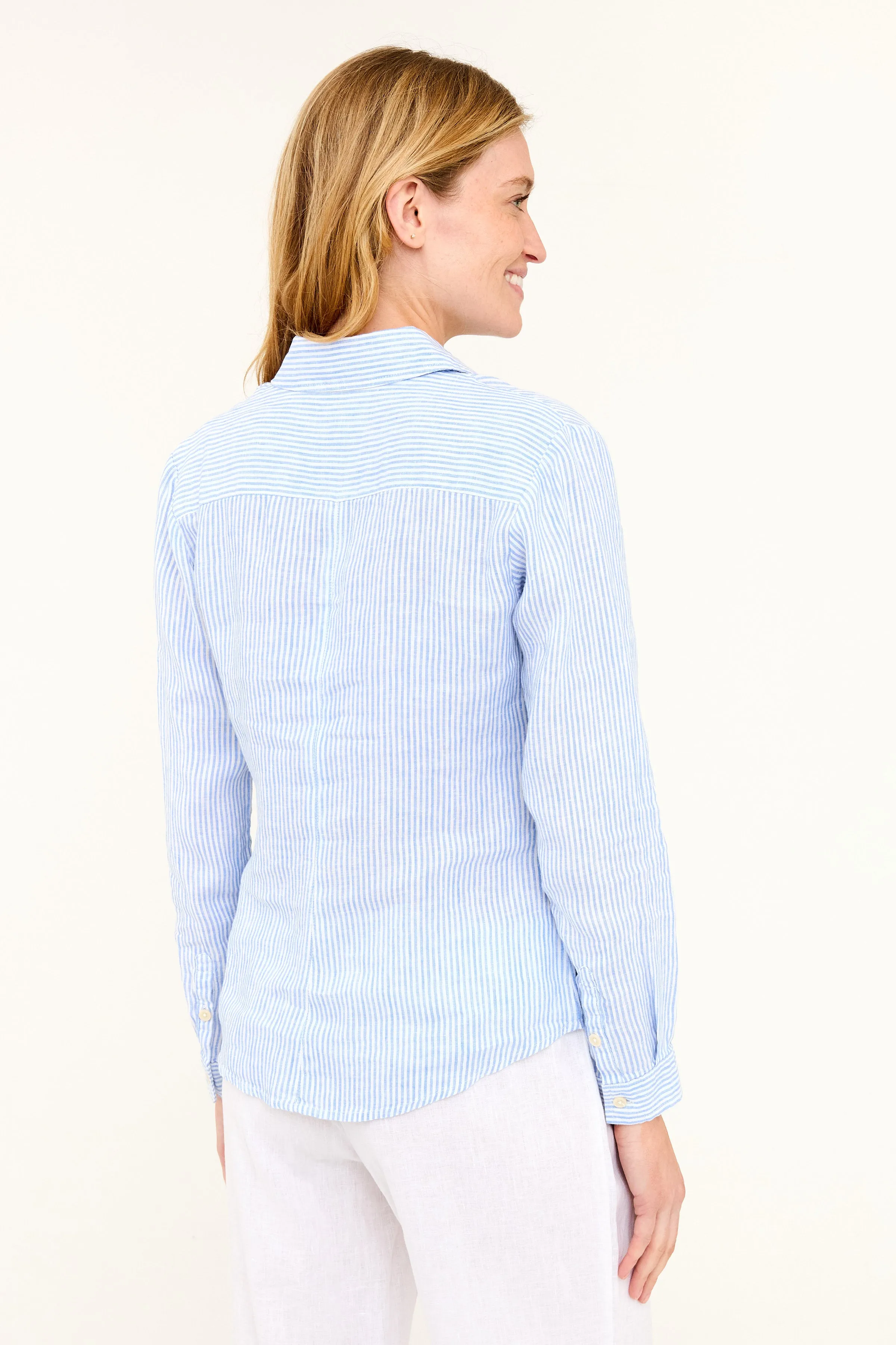 Twig Linen Shirt - Blue Stripe