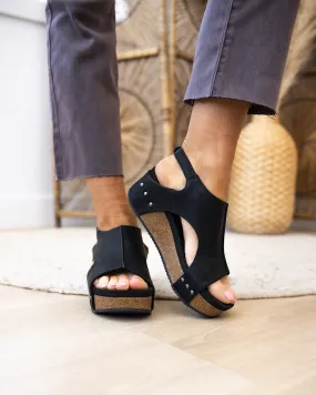 Very G Rein Wedge Sandals - Black