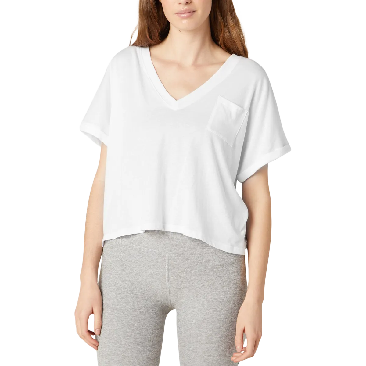 Women's Boyfriend Jersey Deep V Pocket Tee