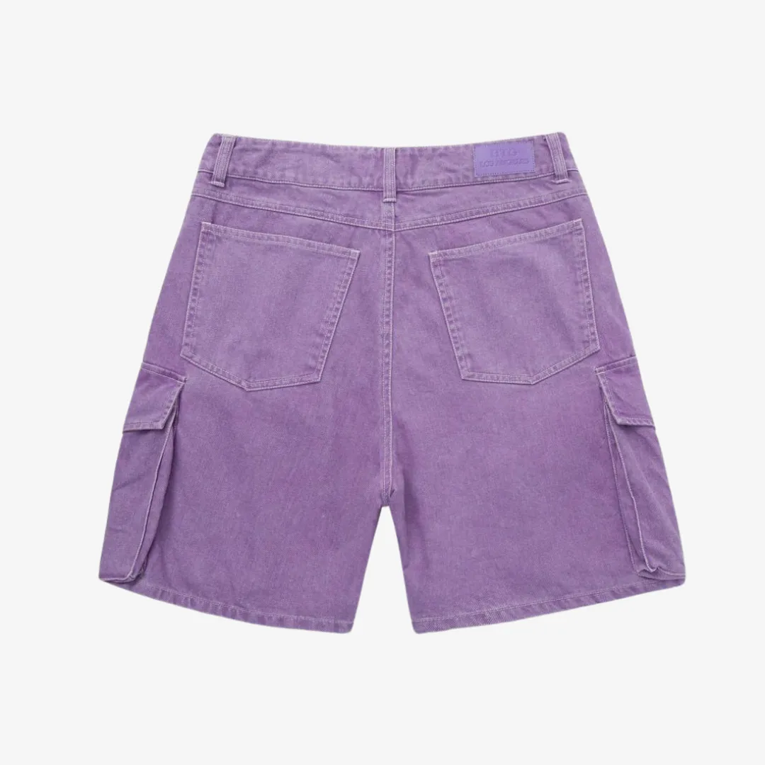 womens honor the gift baggy cargo shorts (purple)