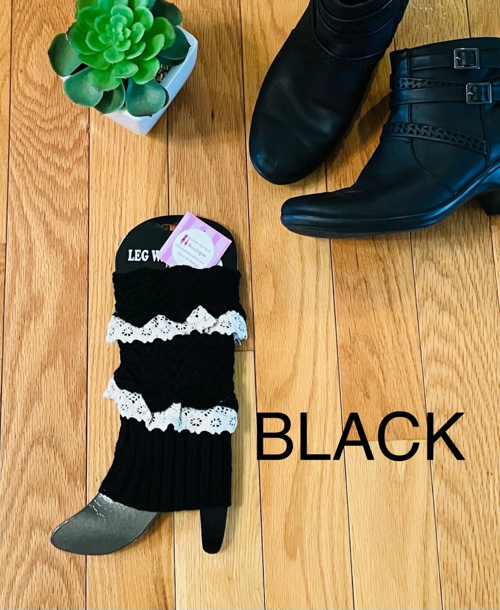 Womens Lace Trim Leg Warmers | Short Sweater Boot Cuff